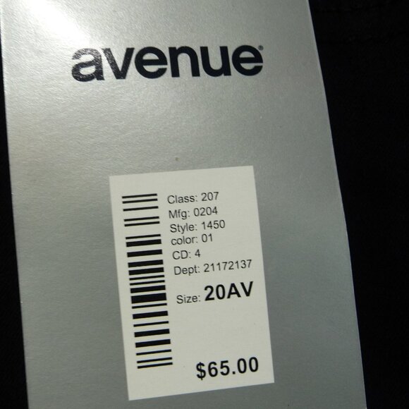 AVENUE SIZE 20 STRETCH JEANS BLACK BUTTER DENIM - Picture 5 of 10
